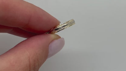 3mm Gold Wedding Band for Men and Women with Filigree Edge | T-6673P