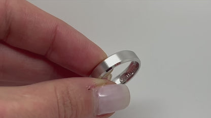 6mm 925 Silver Beveled Brushed Wedding Band for Men and Women | 6034