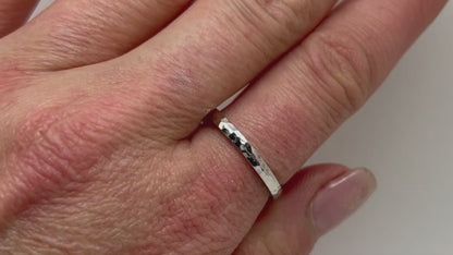 2mm Hammered Solid Gold Women's Wedding Ring 10K 14K 18K | 10K 14K 18K Solid Gold Wedding Band with polished Hammered finish, which gives this ring a classic and elegant look with extra spark.