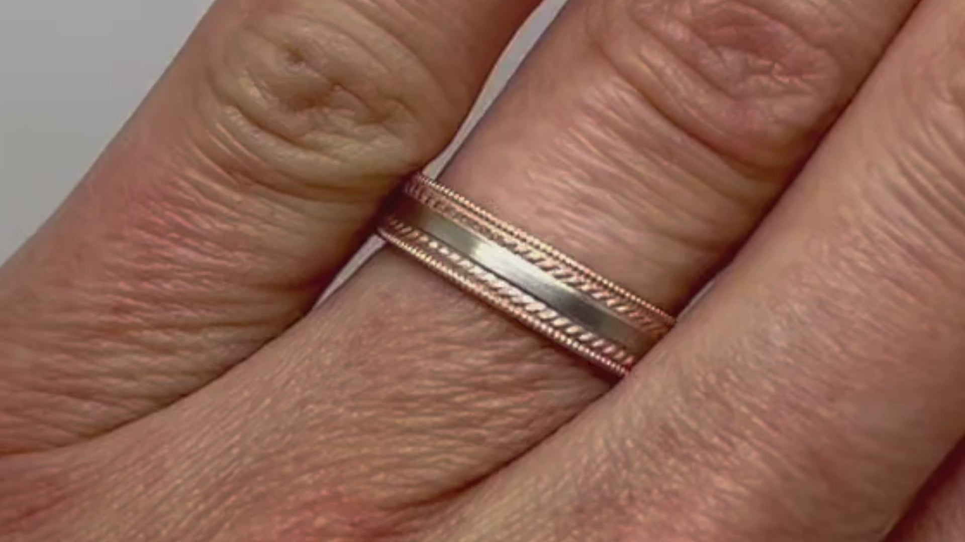 two tone gold mens wedding band