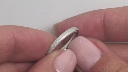 2mm 925 Sterling Silver Sparkly Wedding Band for Women
