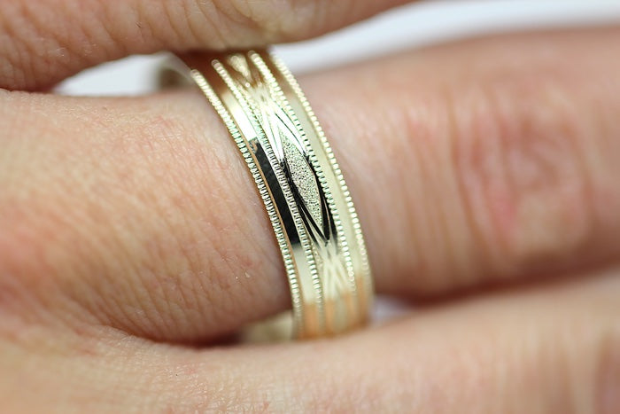 5mm Gold Infinity Design Wedding Band for Men and Women | AT-0001