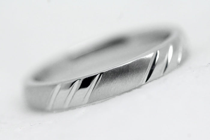 3mm 925 Sterling Silver Wedding Band for Men & Women in Brush & Polished | T-0034