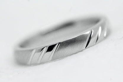3mm 925 Sterling Silver Wedding Band for Men & Women in Brush & Polished | T-0034