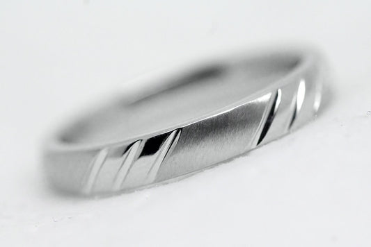 3mm 925 Sterling Silver Wedding Band for Men & Women in Brush & Polished | T-0034