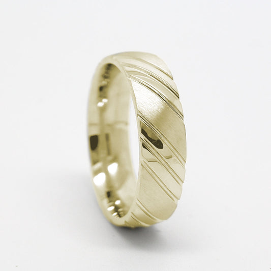 6mm Gold Low Dome Wedding Band for Men and Women | T-0002