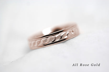 4mm Gold Wedding Band with Milgrain and Infinity Design for Women and Men | AT-0005
