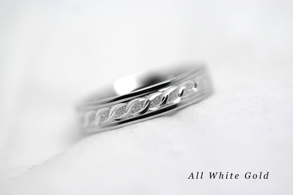 4mm Gold Wedding Band with Milgrain and Infinity Design for Women and Men | AT-0005