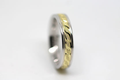 4mm Gold Wedding Band with Milgrain and Infinity Design for Women and Men | AT-0005