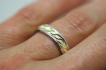 4mm Gold Wedding Band with Milgrain and Infinity Design for Women and Men | AT-0005