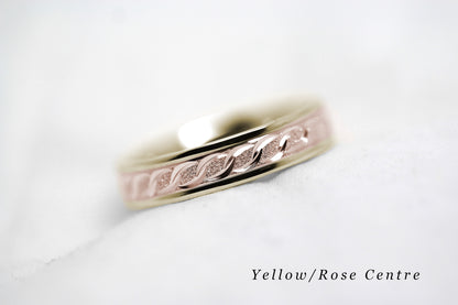 4mm Gold Wedding Band with Milgrain and Infinity Design for Women and Men | AT-0005