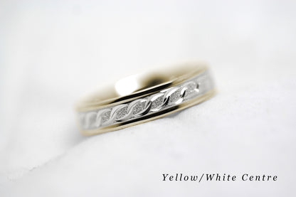 4mm Gold Wedding Band with Milgrain and Infinity Design for Women and Men | AT-0005
