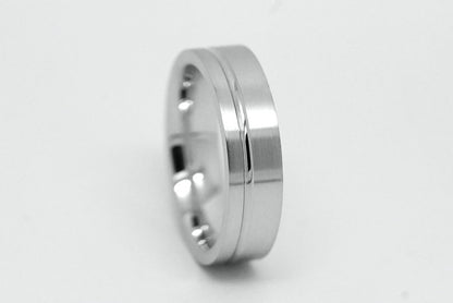 5mm 925 Silver Flat Brushed with line Wedding Band for Men and Women | T-0007