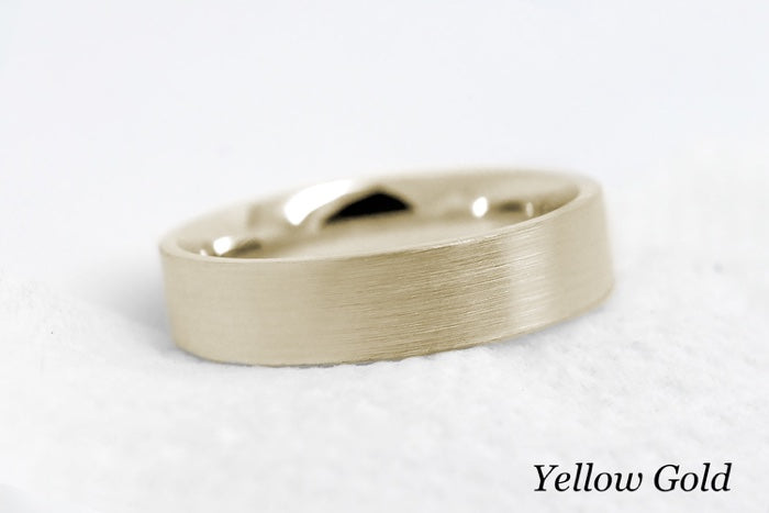 5mm Gold Classic Brushed Wedding Band for Men and Women | AT-0011
