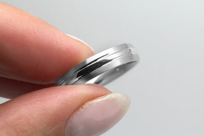 4mm 925 Silver Brushed and Polished Wedding Band for Men and Women | T-0012