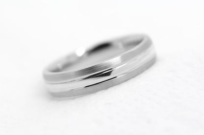 4mm 925 Silver Brushed and Polished Wedding Band for Men and Women | T-0012