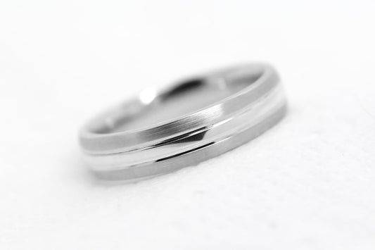 4mm 925 Silver Brushed and Polished Wedding Band for Men and Women | T-0012