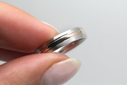 4mm Gold Brushed and Polished Wedding Band for Women and Men | T-0012