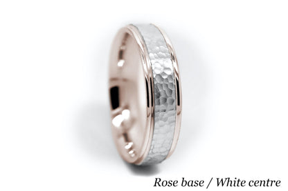 6mm Gold Classic Hammered Wedding Band for Men and Women | 0015