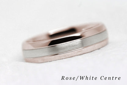 5mm Gold Polished and Brushed Simple Wedding Band for Men and Women | AT-0017