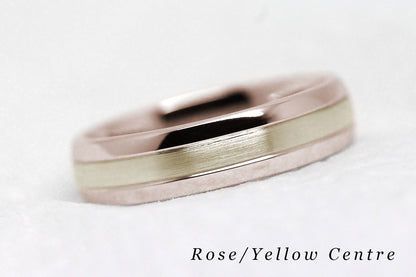 5mm Gold Polished and Brushed Simple Wedding Band for Men and Women | AT-0017