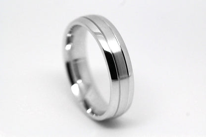 5mm 925 Silver Polished and Brushed Simple Wedding Band for Men and Women | AT-0017