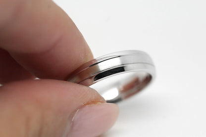 5mm 925 Silver Polished and Brushed Simple Wedding Band for Men and Women | AT-0017