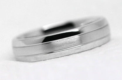5mm 925 Silver Polished and Brushed Simple Wedding Band for Men and Women | AT-0017