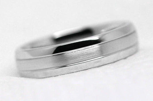 5mm 925 Silver Polished and Brushed Simple Wedding Band for Men and Women | AT-0017