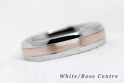 5mm Gold Polished and Brushed Simple Wedding Band for Men and Women | AT-0017