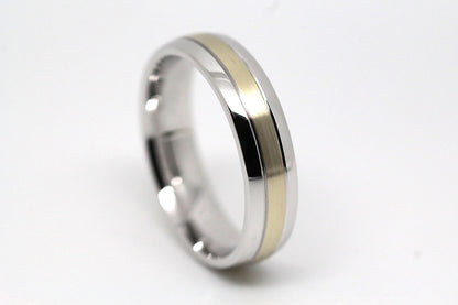 5mm Gold Polished and Brushed Simple Wedding Band for Men and Women | AT-0017