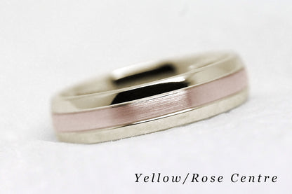 5mm Gold Polished and Brushed Simple Wedding Band for Men and Women | AT-0017