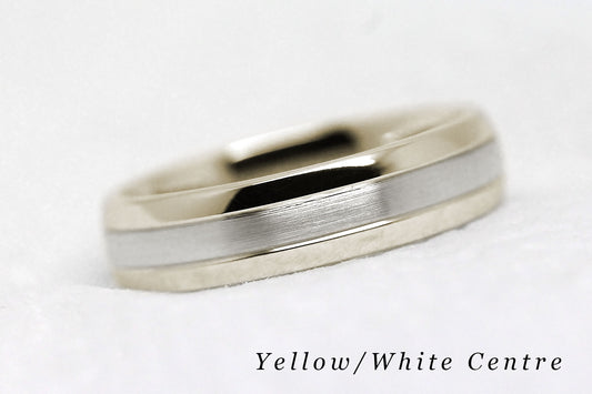 5mm Gold Polished and Brushed Simple Wedding Band for Men and Women | AT-0017