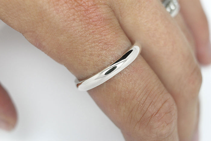 2mm Plain Wedding Band for Women in 925 Sterling Silver