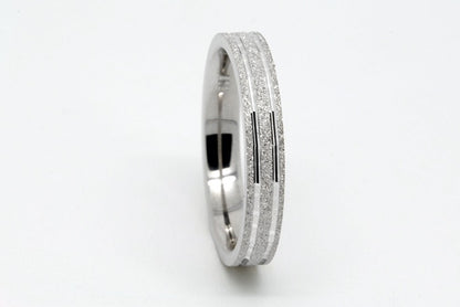 3mm Flat Sparkly Wedding Band for Women and Men in 925 Sterling Silver | AT-0019
