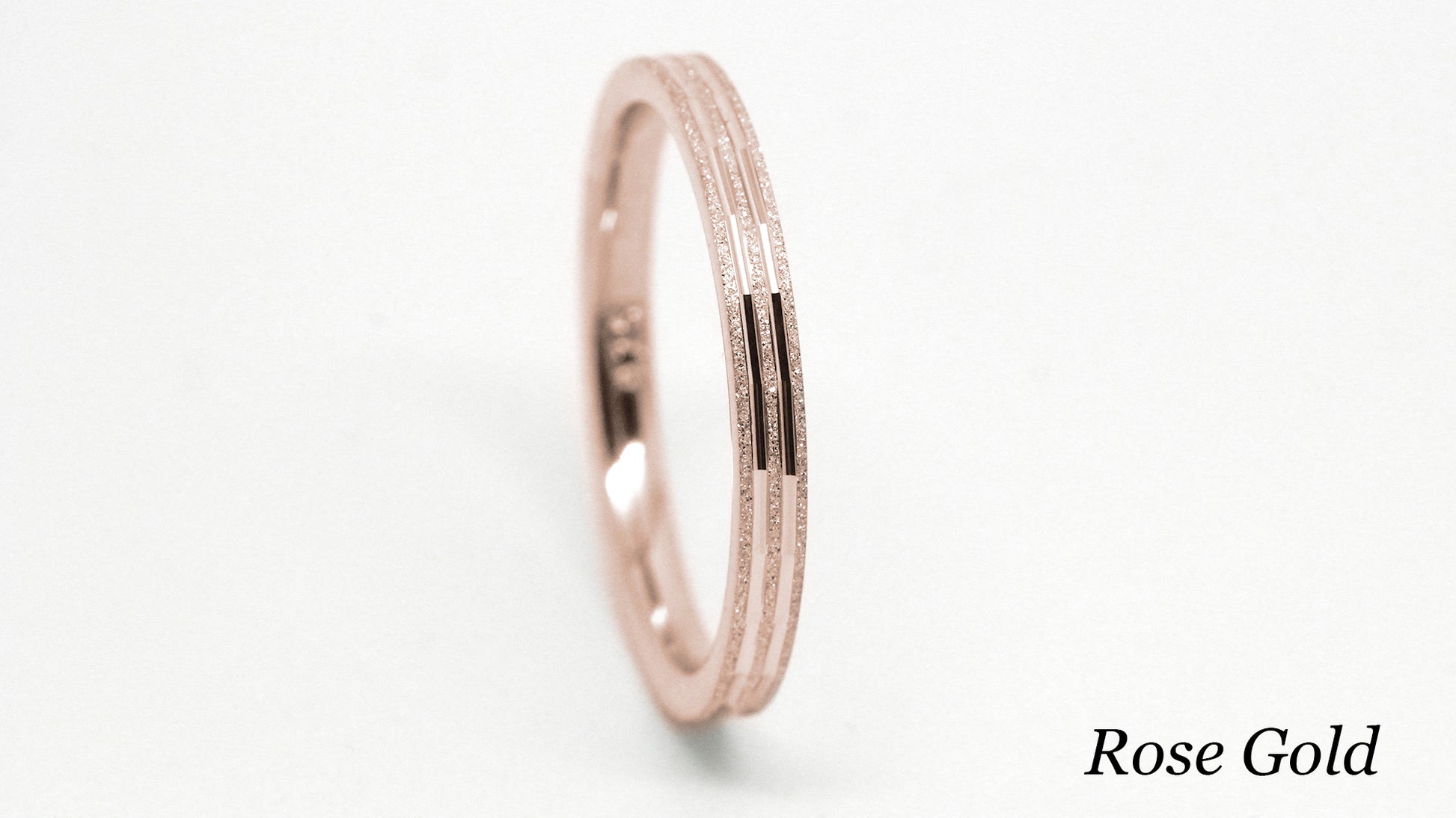 2mm Solid Gold Sparkly Wedding Band for Women with Lines | This stackable wedding ring with sparkly finish is a stunning piece that's designed to last a lifetime. Perfect as wedding band or anniversary ring