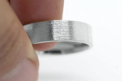 5mm 925 Silver Flat Deep Brushed Wedding Band for Men and Women | T-0019