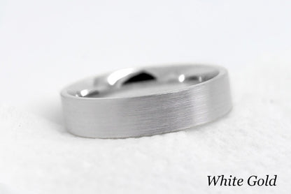 5mm Gold Classic Brushed Wedding Band for Men and Women | AT-0011