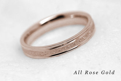 3mm Gold Sparkly Wedding Band for Women and Men | AT-0020