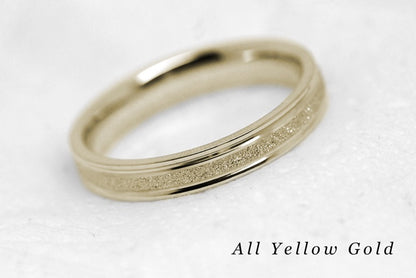 3mm Gold Sparkly Wedding Band for Women and Men | AT-0020