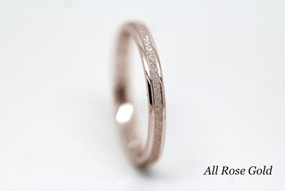2mm Solid Two Tone Gold Wedding Ring for Women | 2mm stacking solid 10k 14k 18k gold wedding band for women. Perfect as wedding ring, anniversary ring, stack it with your other favourite gold or silver rings