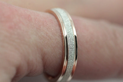 4mm Gold Sparkly Wedding Band for Women and Men | AT-0020