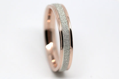 4mm Gold Sparkly Wedding Band for Women and Men | AT-0020