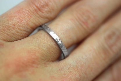 2mm hammered wedding band