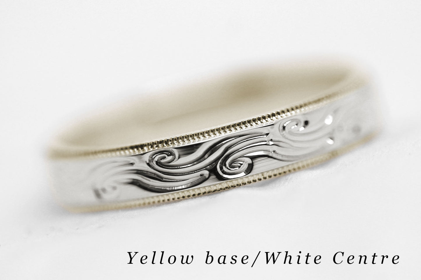 4mm Gold Wedding Band with Swirls Design for Men and Women | AT-6242