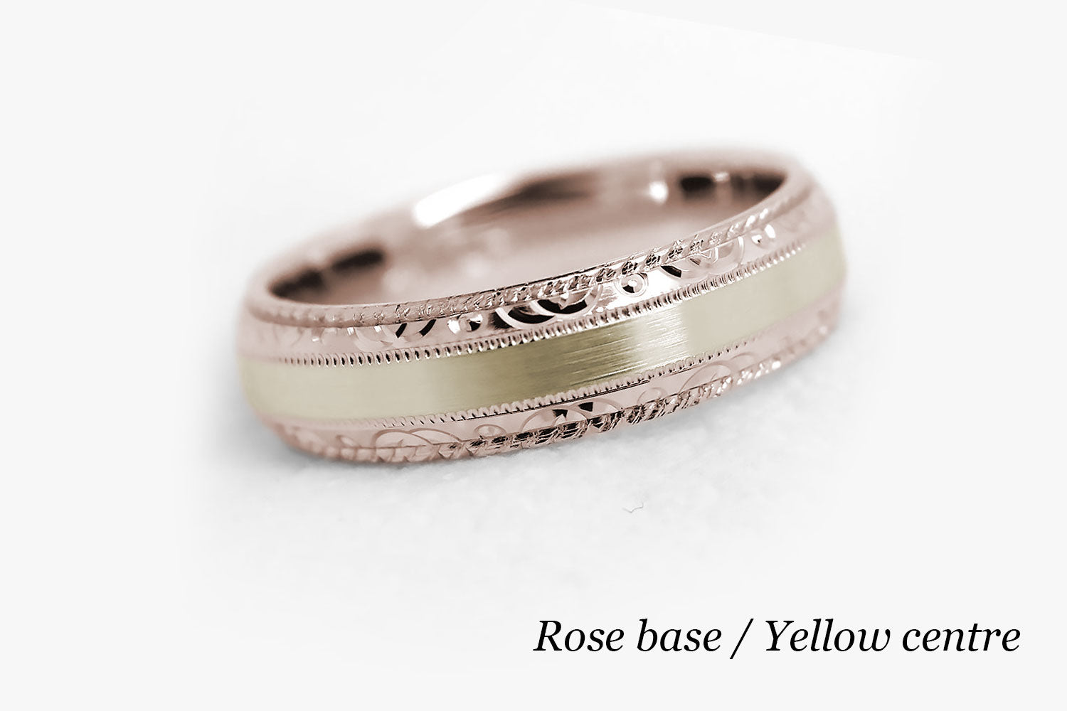 Rose gold filigree clearance wedding band