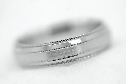 5mm 925 Silver Brushed with Twisted Edge Wedding Band for Men and Women | T-0028