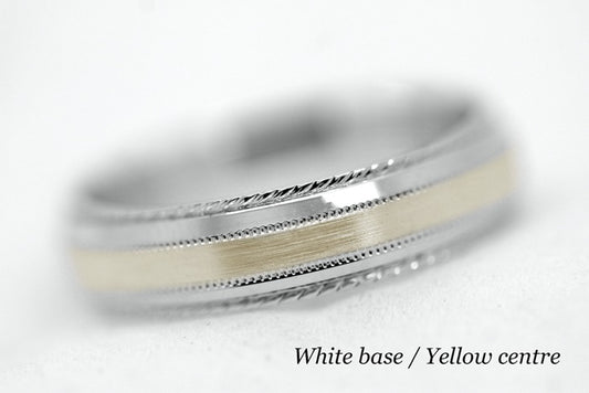 5mm Gold Brushed with Twisted Edge Wedding Band for Men and Women | T-0028