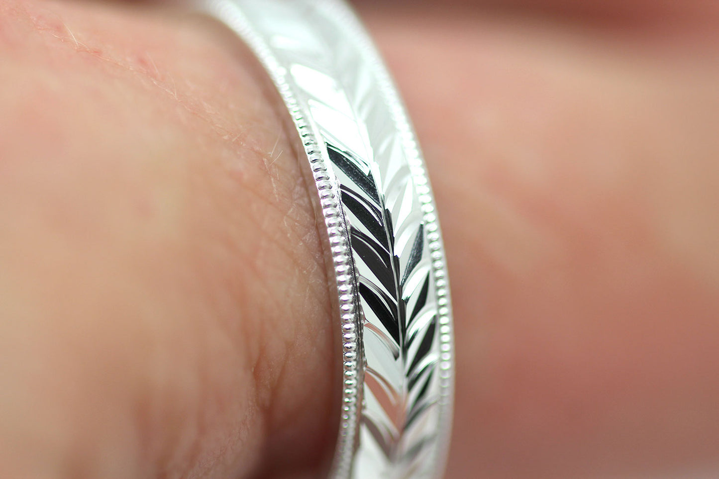 5mm 925 Silver Leafy Floral Design with Milgrain Wedding Band for Men and Women | AT-0032