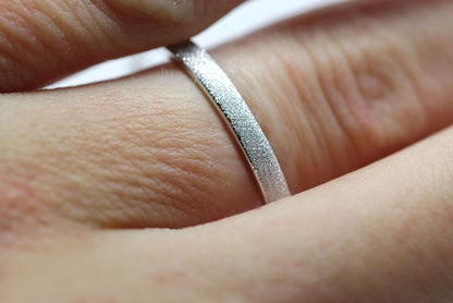 3mm Sparkly Wedding Band for Women in 925 Sterling Silver | T-0034